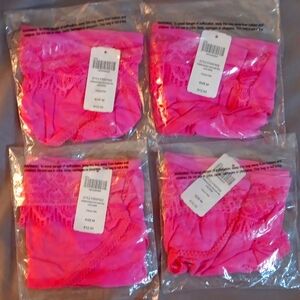4 pairs of Soma Embraceable Enchanting Lace Bikini in Tickled Pink size M.